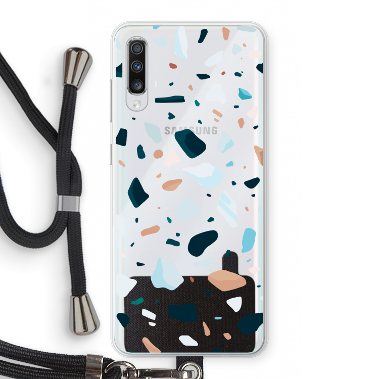 Terrazzo N°13: Samsung Galaxy A70 Transparant Hoesje met koord