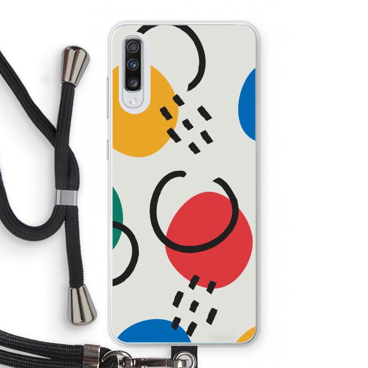 Illustratieve pop 3: Samsung Galaxy A70 Transparant Hoesje met koord