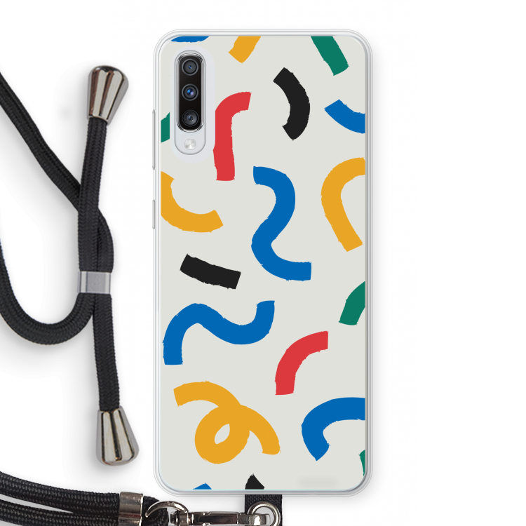 Illustratieve pop 2: Samsung Galaxy A70 Transparant Hoesje met koord