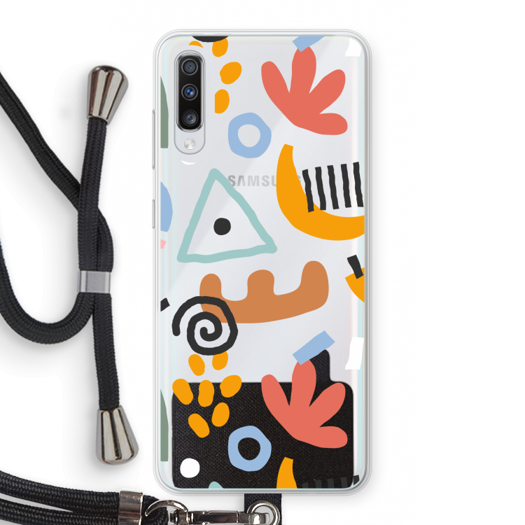 Abstract: Samsung Galaxy A70 Transparant Hoesje met koord