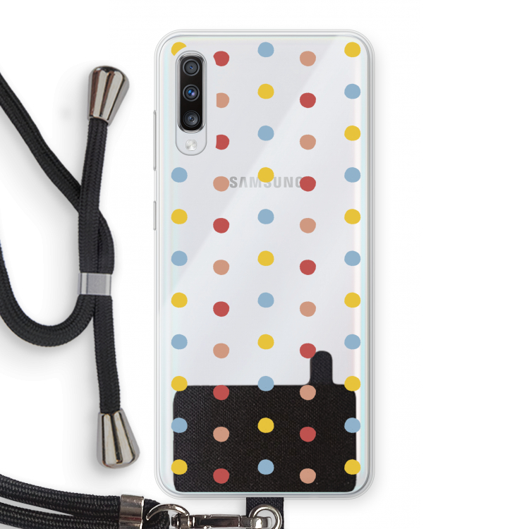 Bollen: Samsung Galaxy A70 Transparant Hoesje met koord