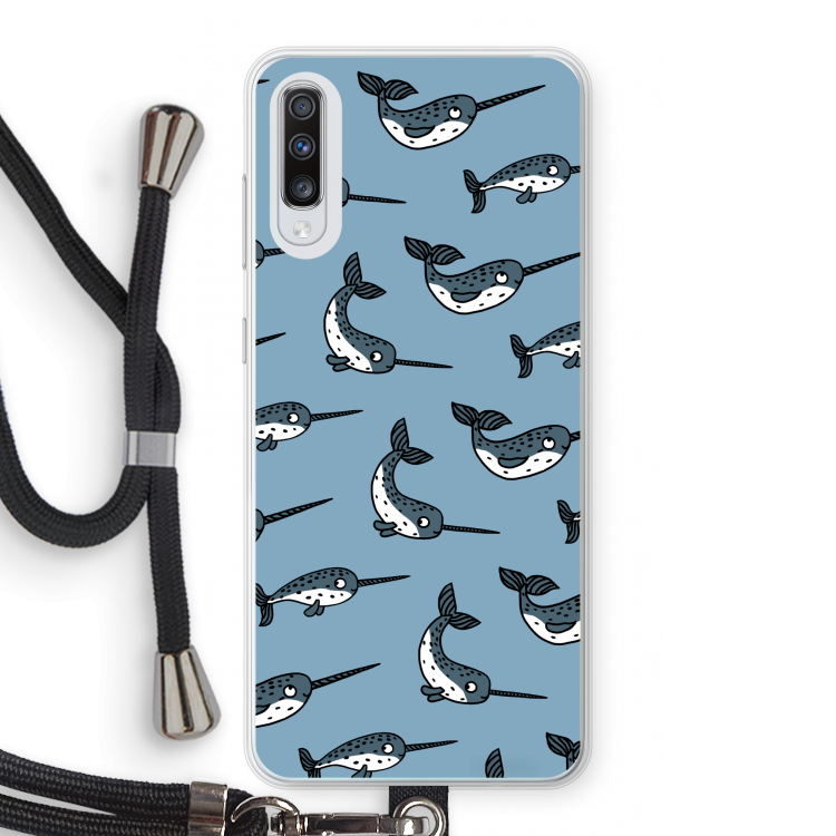 Narwhal: Samsung Galaxy A70 Transparant Hoesje met koord