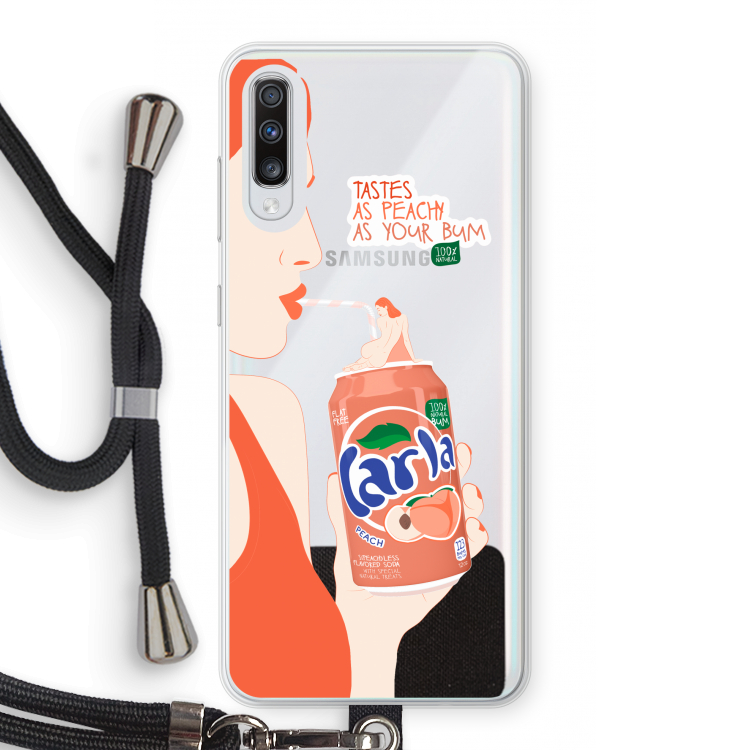 Peach please!: Samsung Galaxy A70 Transparant Hoesje met koord