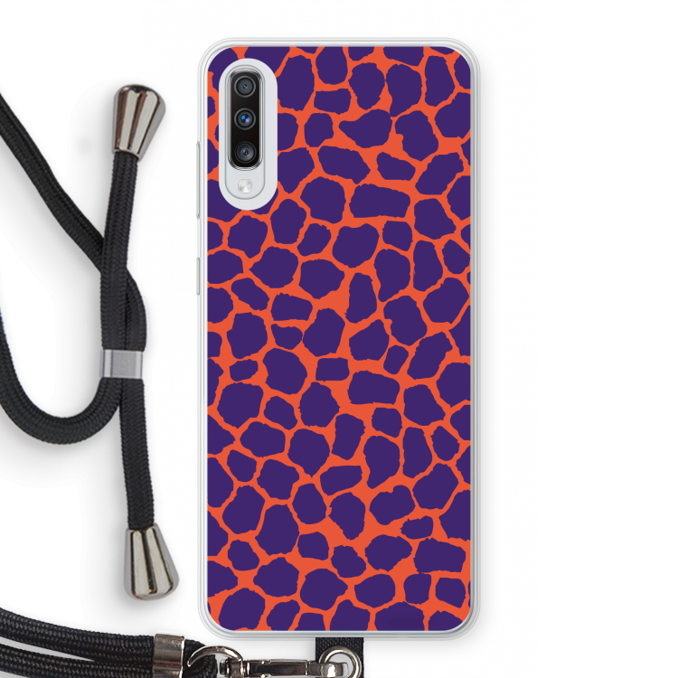 Purple Giraffe: Samsung Galaxy A70 Transparant Hoesje met koord