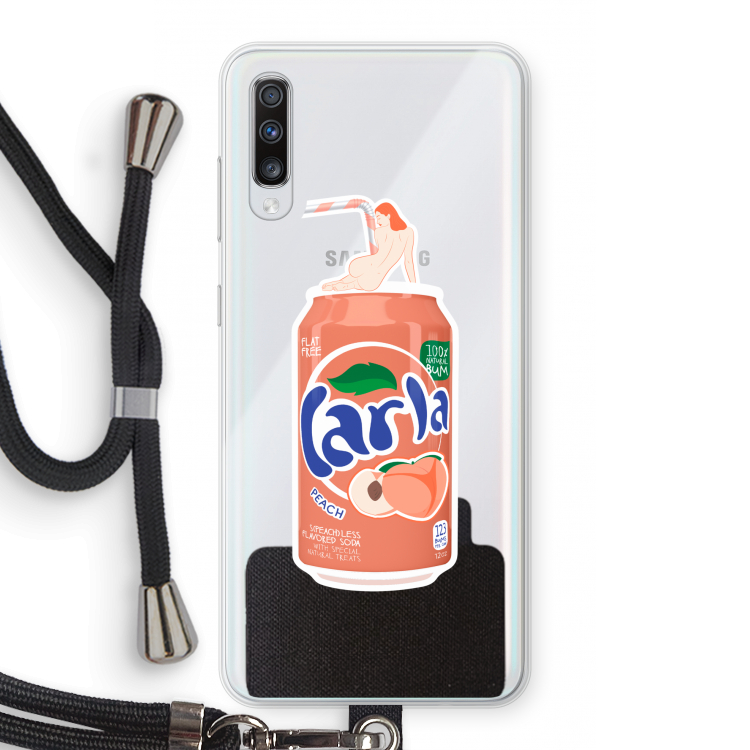 S(peach)less: Samsung Galaxy A70 Transparant Hoesje met koord