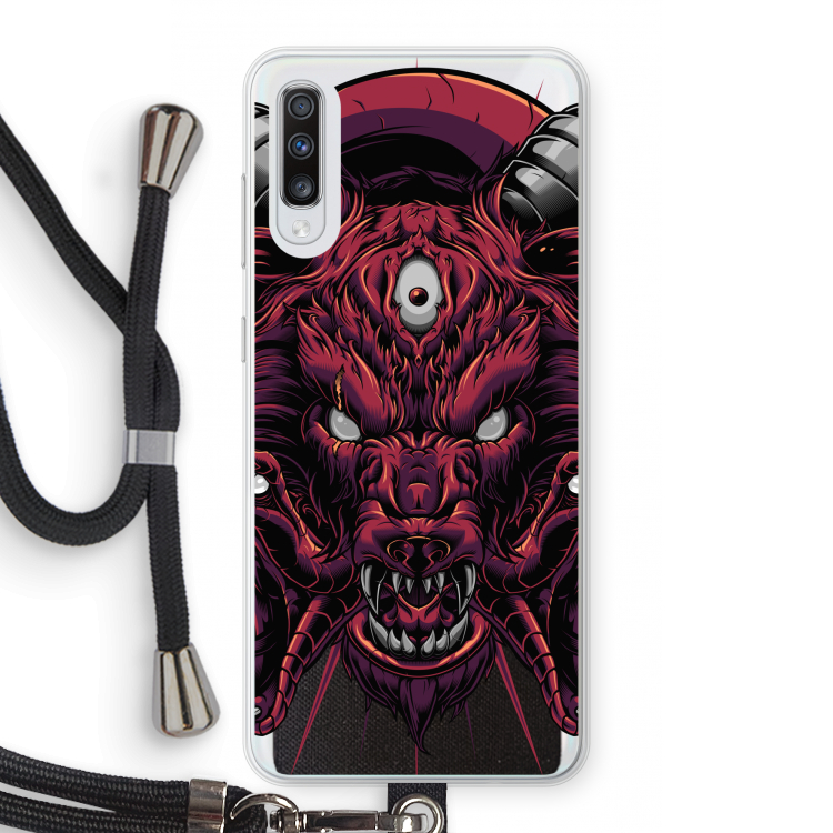 Hell Hound and Serpents: Samsung Galaxy A70 Transparant Hoesje met koord