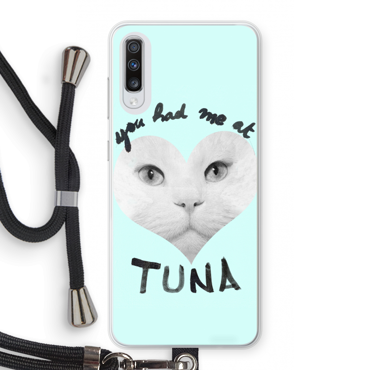 You had me at tuna: Samsung Galaxy A70 Transparant Hoesje met koord