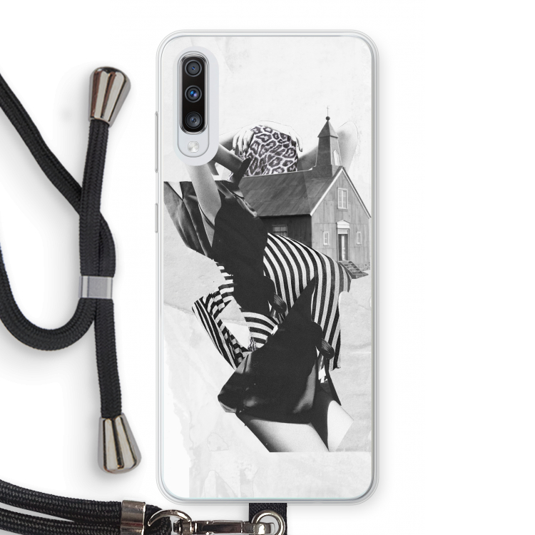 House: Samsung Galaxy A70 Transparant Hoesje met koord