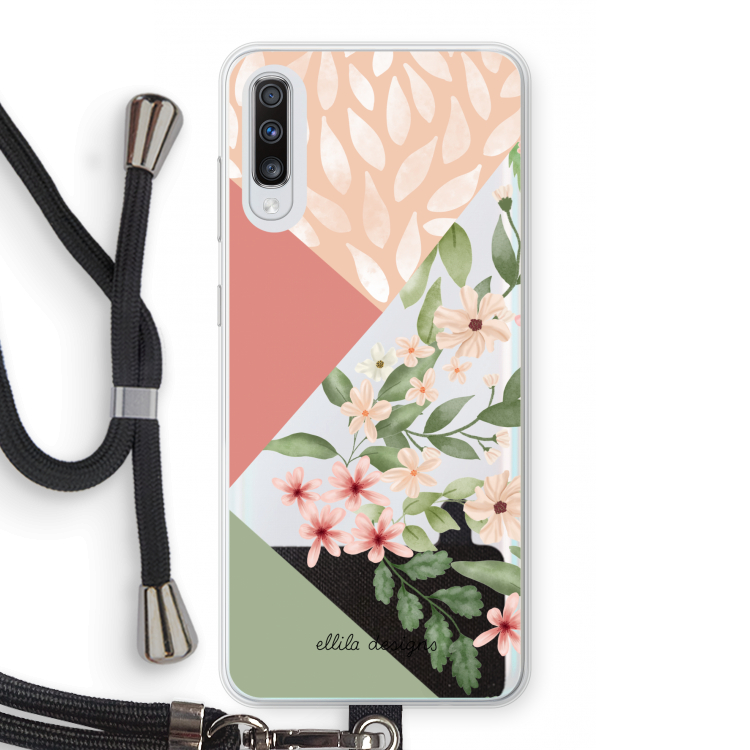 Sweet heaven geometrics: Samsung Galaxy A70 Transparant Hoesje met koord
