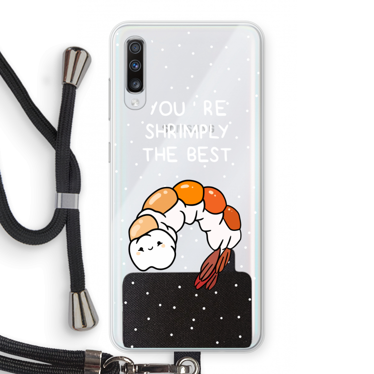 You're Shrimply The Best: Samsung Galaxy A70 Transparant Hoesje met koord