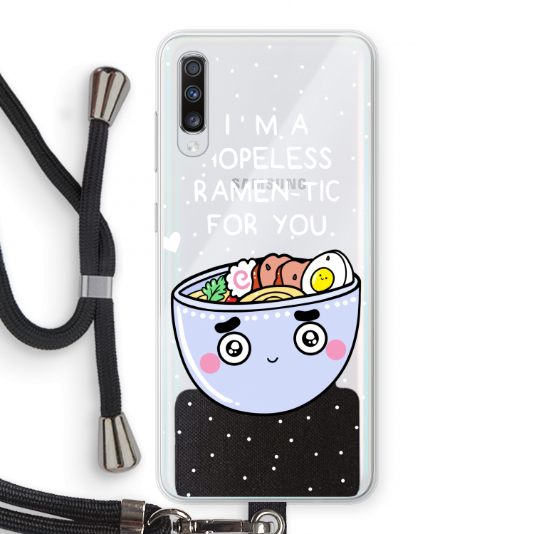 I'm A Hopeless Ramen-Tic For You: Samsung Galaxy A70 Transparant Hoesje met koord