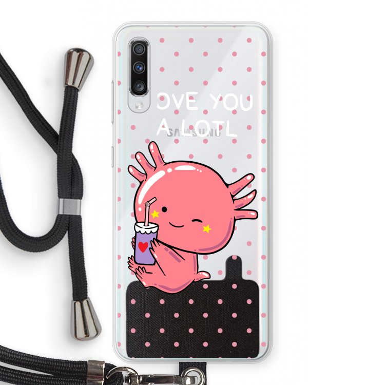 Love You A Lotl: Samsung Galaxy A70 Transparant Hoesje met koord