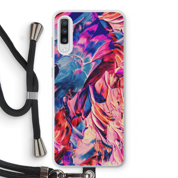 Pink Orchard: Samsung Galaxy A70 Transparant Hoesje met koord
