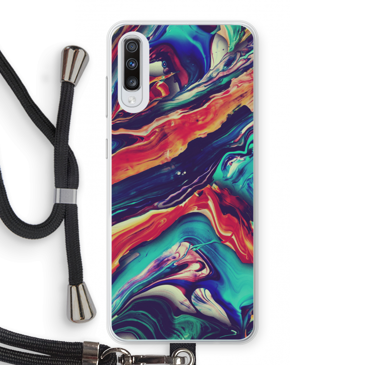 Chameleon Sun: Samsung Galaxy A70 Transparant Hoesje met koord