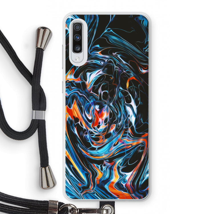 Black Unicorn: Samsung Galaxy A70 Transparant Hoesje met koord