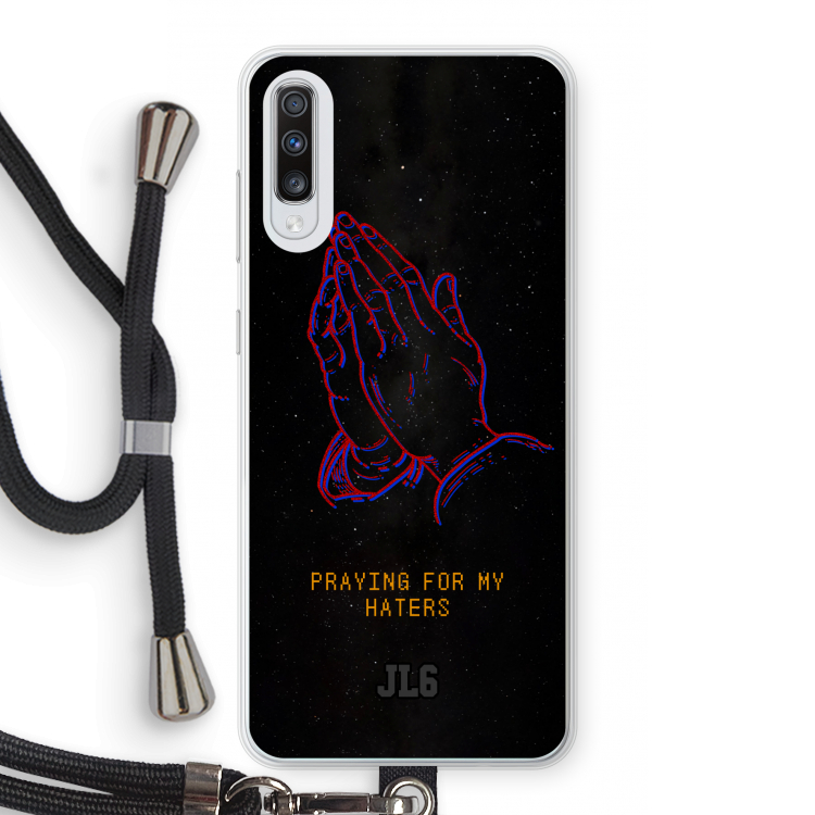 Praying For My Haters: Samsung Galaxy A70 Transparant Hoesje met koord