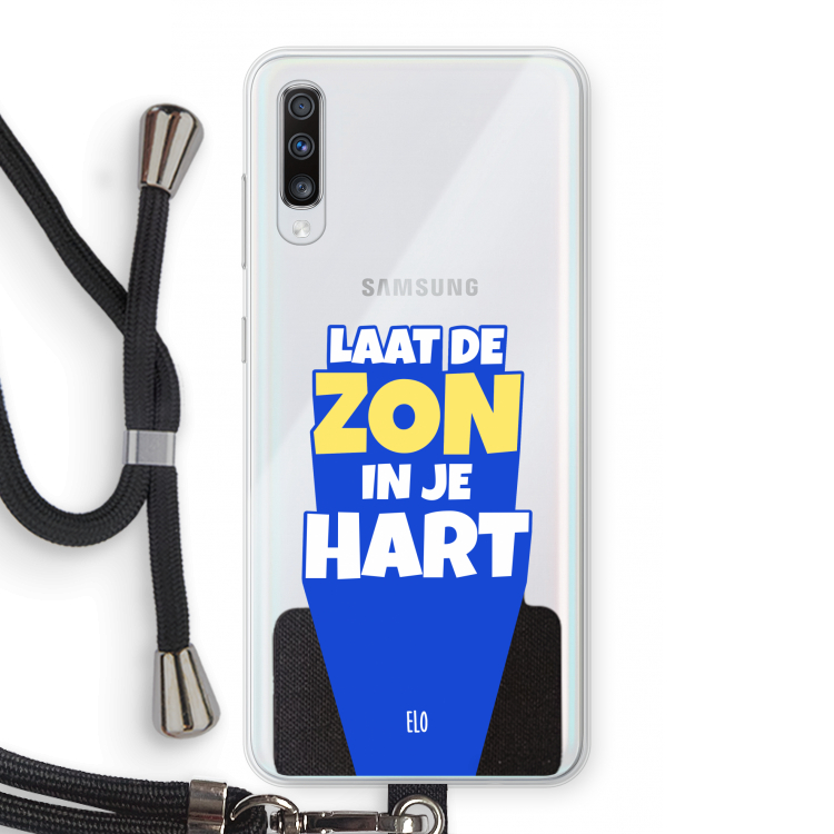 Laat de zon in je hart: Samsung Galaxy A70 Transparant Hoesje met koord