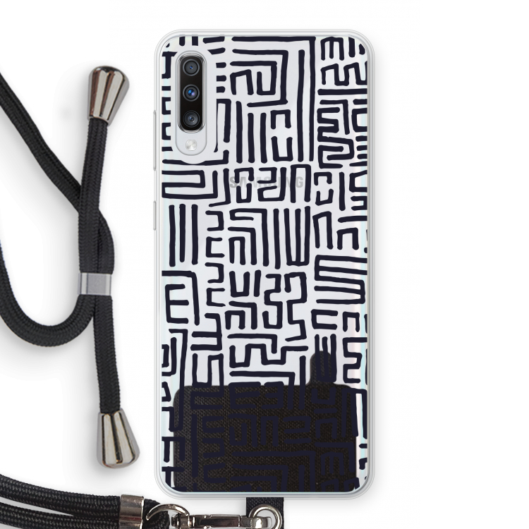 Moroccan Print: Samsung Galaxy A70 Transparant Hoesje met koord