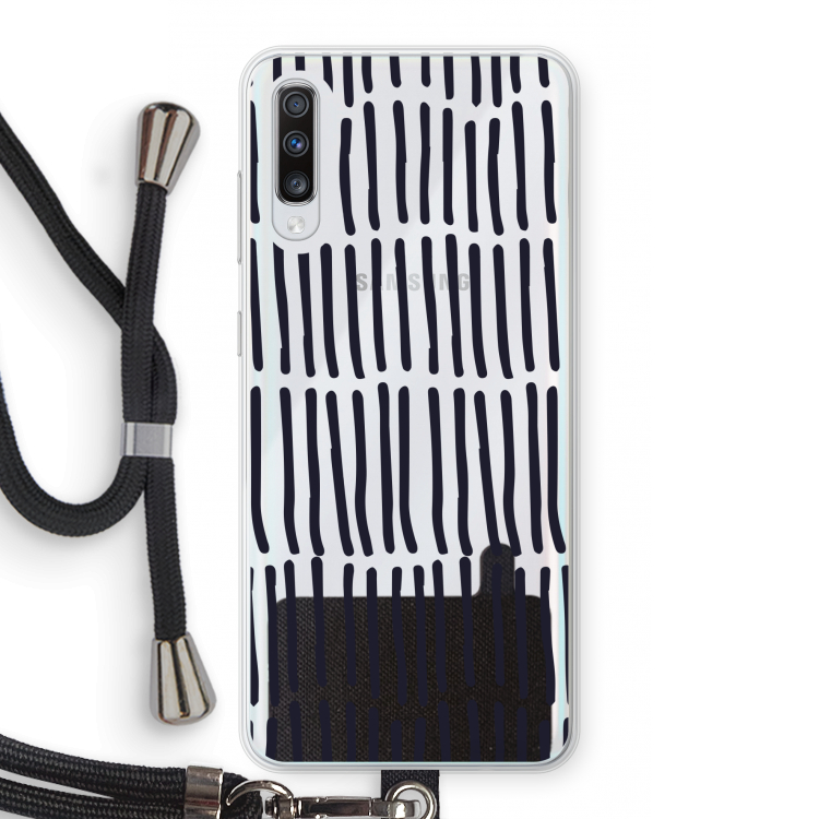 Moroccan stripes: Samsung Galaxy A70 Transparant Hoesje met koord