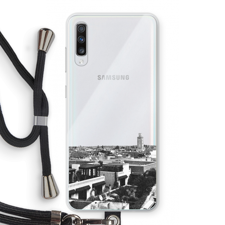 Marrakech Skyline : Samsung Galaxy A70 Transparant Hoesje met koord