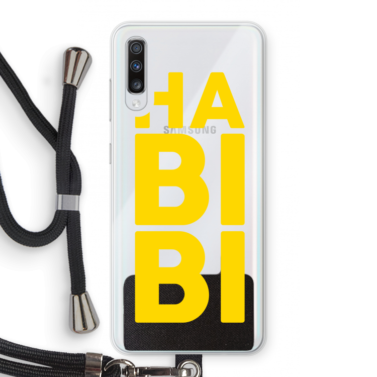 Habibi Blue: Samsung Galaxy A70 Transparant Hoesje met koord