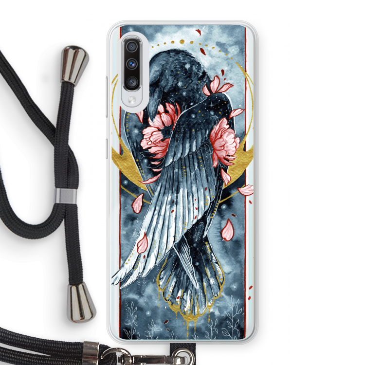 Golden Raven: Samsung Galaxy A70 Transparant Hoesje met koord