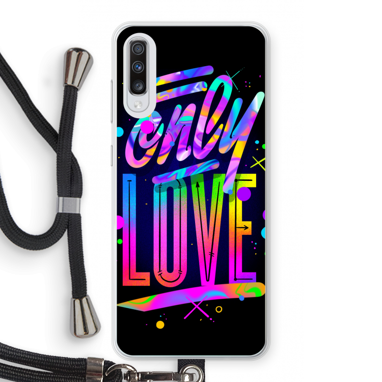 Only Love: Samsung Galaxy A70 Transparant Hoesje met koord