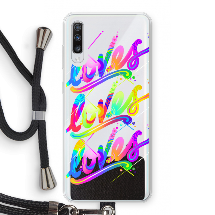 Loves: Samsung Galaxy A70 Transparant Hoesje met koord