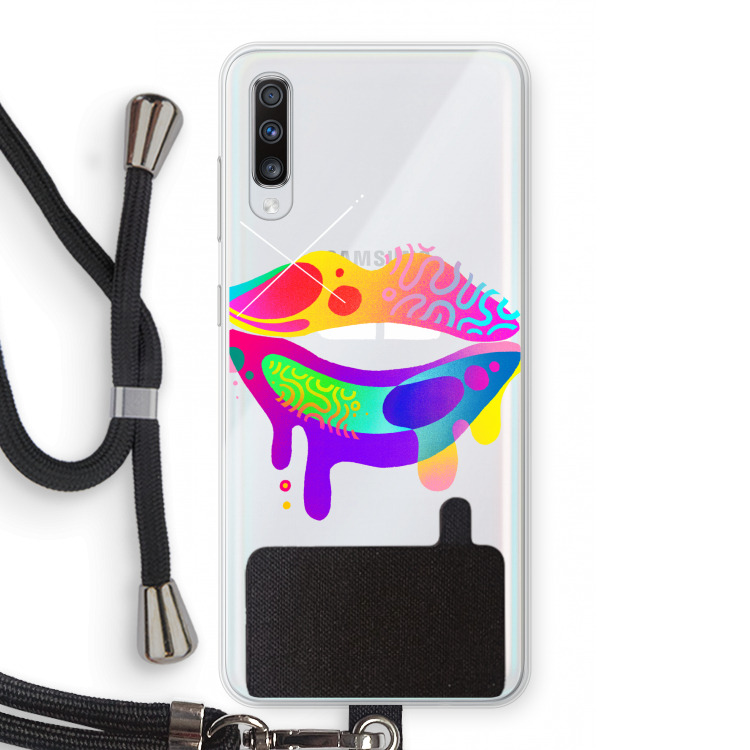 Lip Palette: Samsung Galaxy A70 Transparant Hoesje met koord