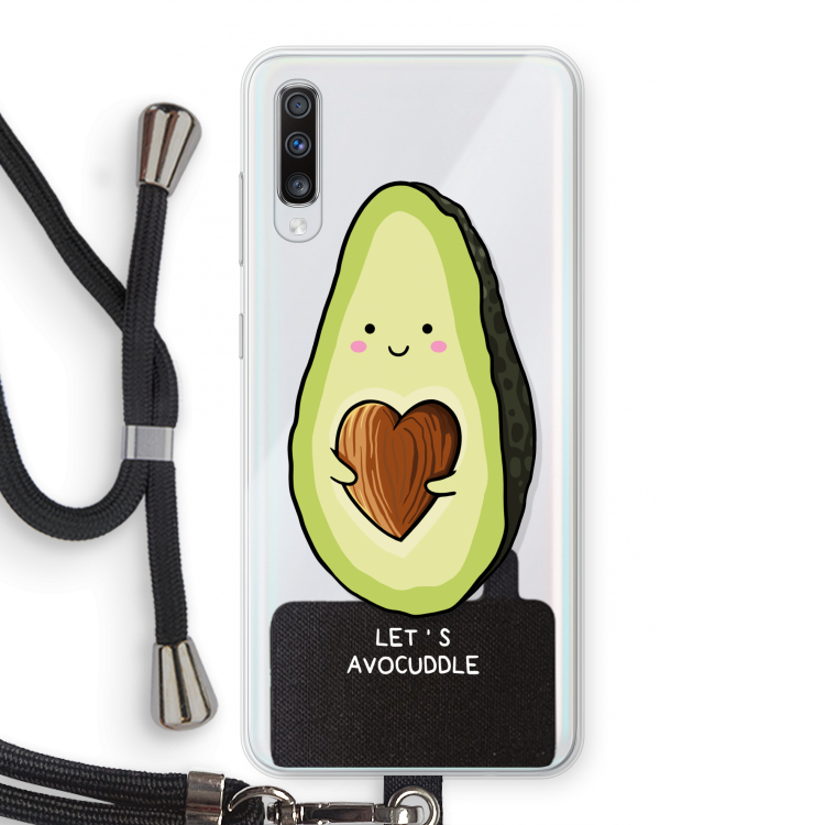 Avocuddle: Samsung Galaxy A70 Transparant Hoesje met koord