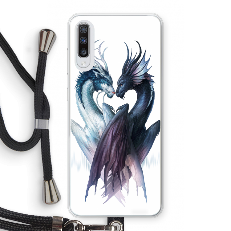 Yin Yang Dragons: Samsung Galaxy A70 Transparant Hoesje met koord