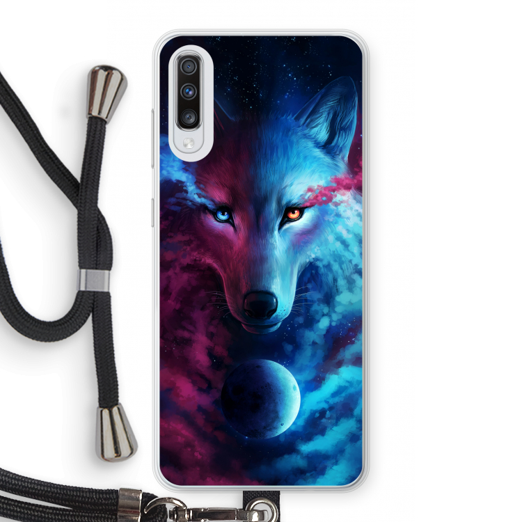 Where Light And Dark Meet: Samsung Galaxy A70 Transparant Hoesje met koord