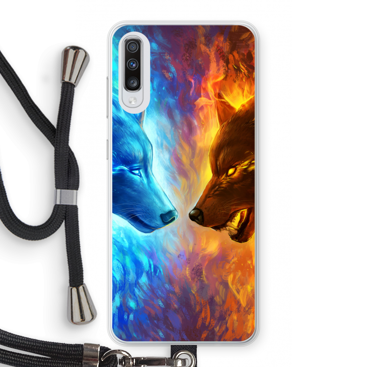 Fire & Ice: Samsung Galaxy A70 Transparant Hoesje met koord