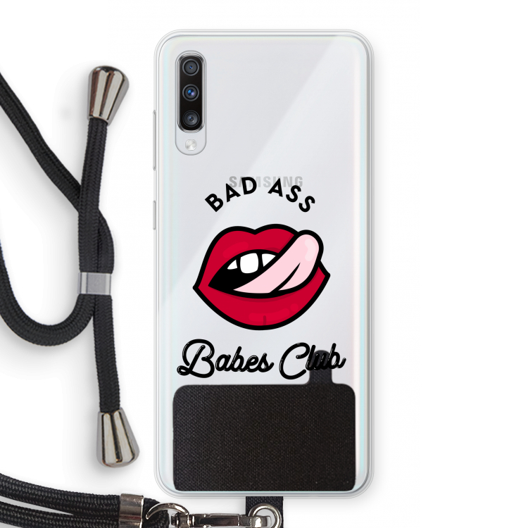Badass Babes Club: Samsung Galaxy A70 Transparant Hoesje met koord