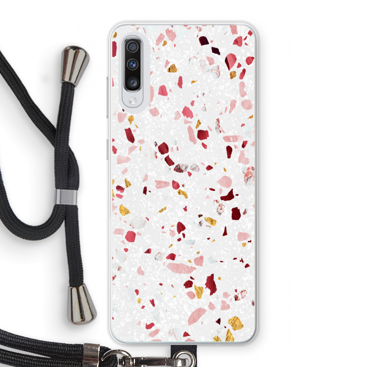 Terrazzo N°9: Samsung Galaxy A70 Transparant Hoesje met koord