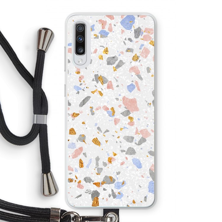 Terrazzo N°8: Samsung Galaxy A70 Transparant Hoesje met koord