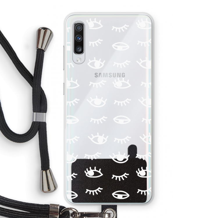 Eye pattern #3: Samsung Galaxy A70 Transparant Hoesje met koord