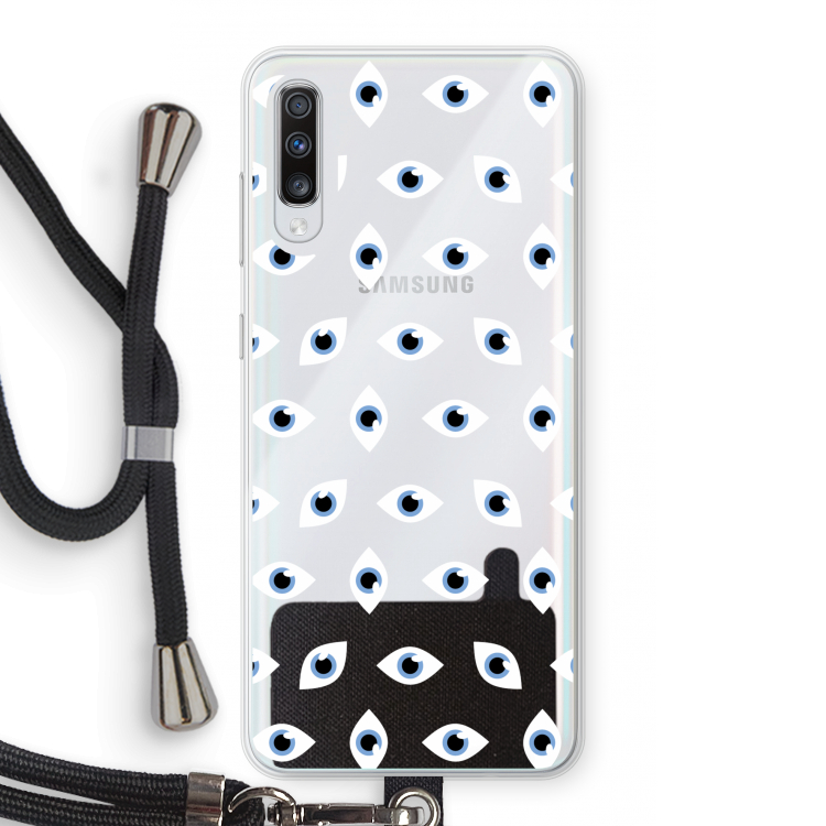 Eyes pattern: Samsung Galaxy A70 Transparant Hoesje met koord