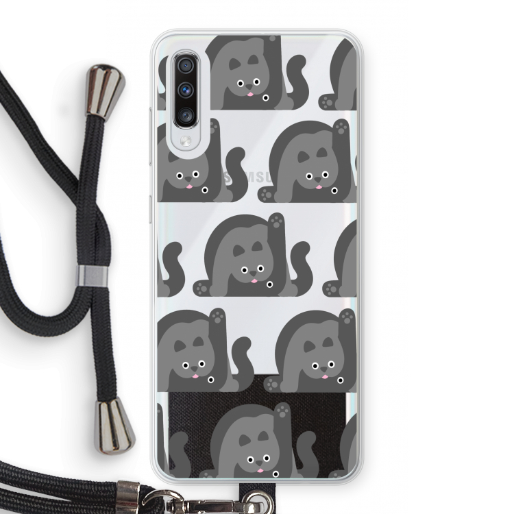 Cats: Samsung Galaxy A70 Transparant Hoesje met koord