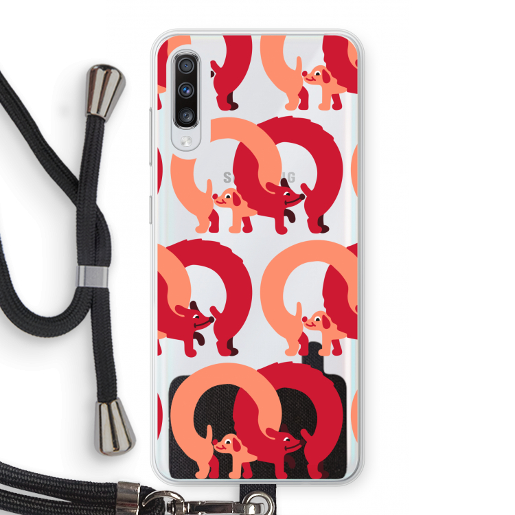 Dogs: Samsung Galaxy A70 Transparant Hoesje met koord