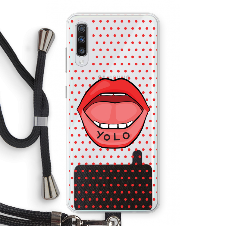 Yolo Denise: Samsung Galaxy A70 Transparant Hoesje met koord