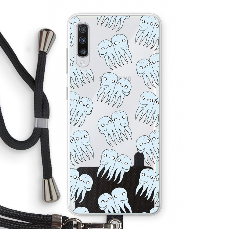 Octopussen: Samsung Galaxy A70 Transparant Hoesje met koord