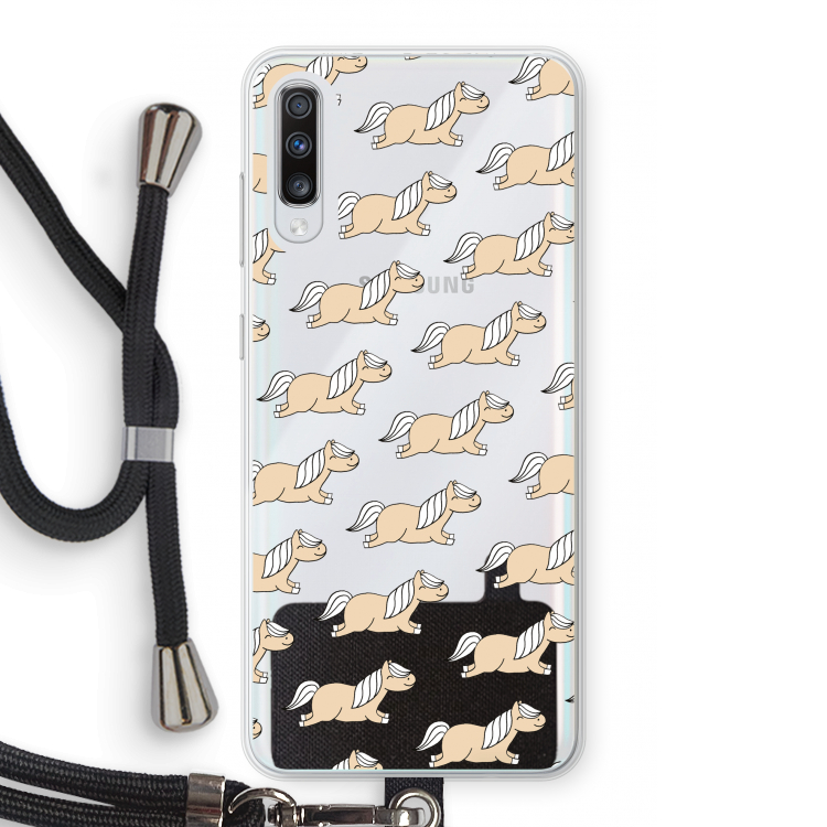 Ponys: Samsung Galaxy A70 Transparant Hoesje met koord