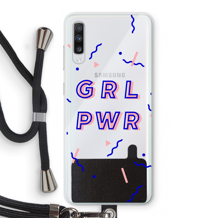 GRL PWR: Samsung Galaxy A70 Transparant Hoesje met koord