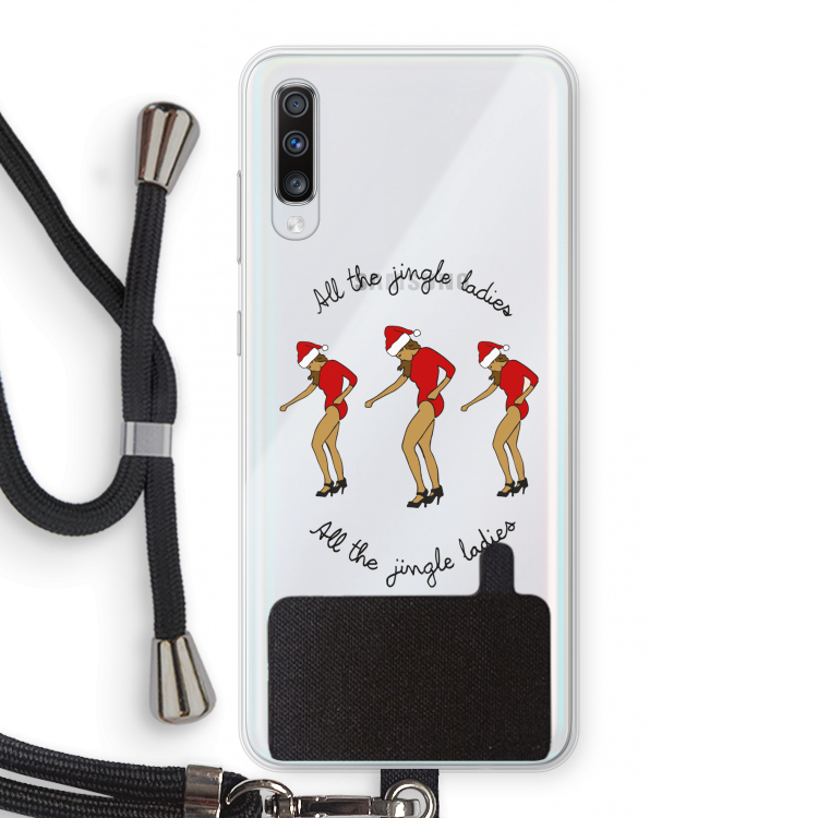 Jingle Ladies: Samsung Galaxy A70 Transparant Hoesje met koord