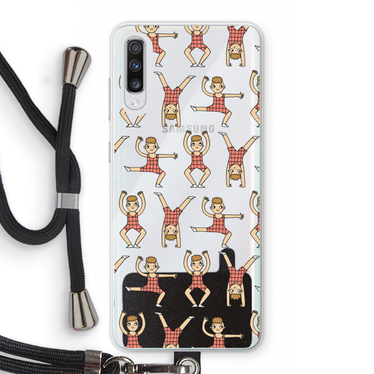 Gymboys: Samsung Galaxy A70 Transparant Hoesje met koord