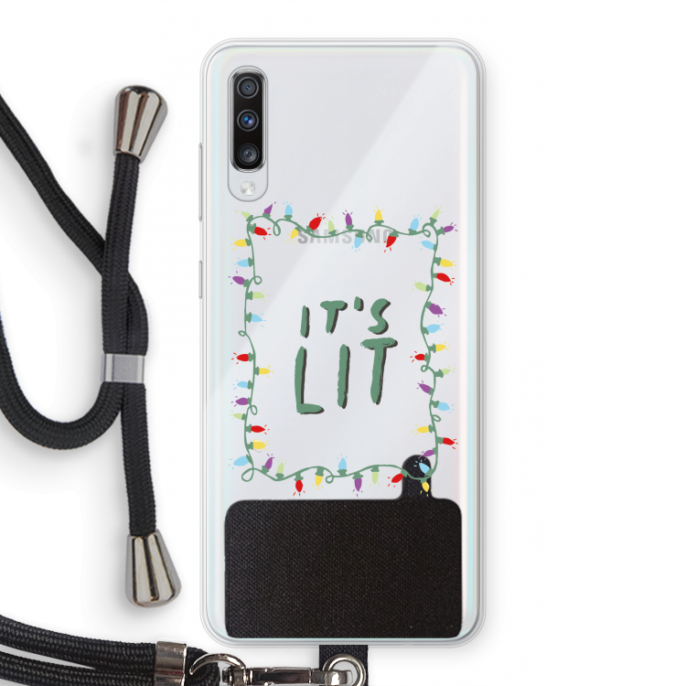It's Lit: Samsung Galaxy A70 Transparant Hoesje met koord