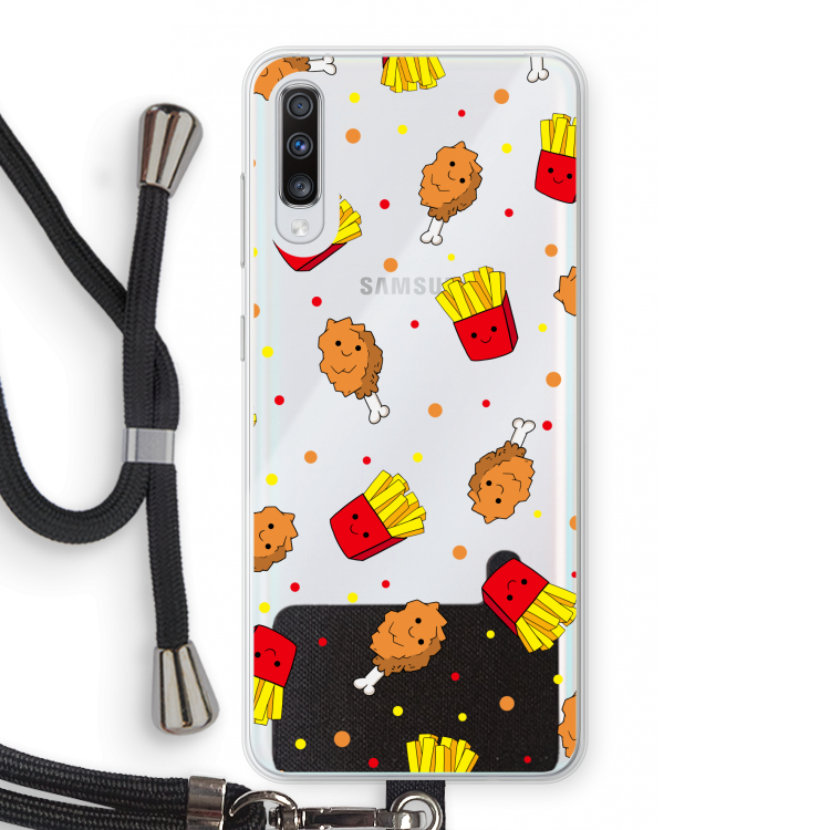 Chicken 'n Fries: Samsung Galaxy A70 Transparant Hoesje met koord