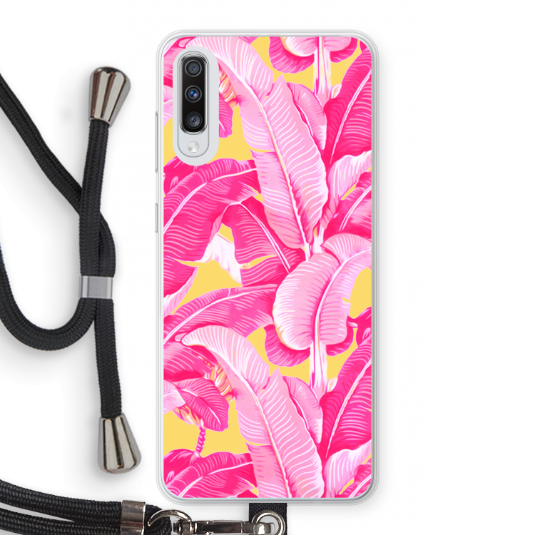 Pink Banana: Samsung Galaxy A70 Transparant Hoesje met koord