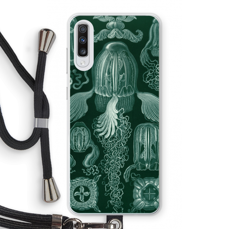 Haeckel Cubomedusae: Samsung Galaxy A70 Transparant Hoesje met koord